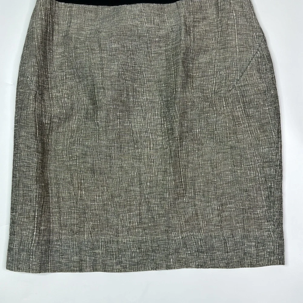 J.Crew Linen Blend Black Gray Penci Skirt Size 4